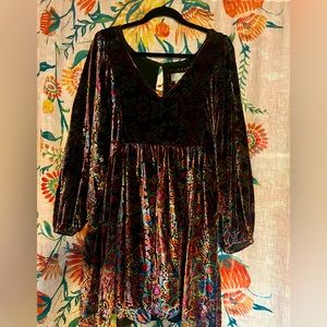 NWT Anthropologie Mona Velvet Mini Dress XL